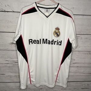 RMCF Real Madrid Mens White Futbol Soccer Shirt Jersey Size L